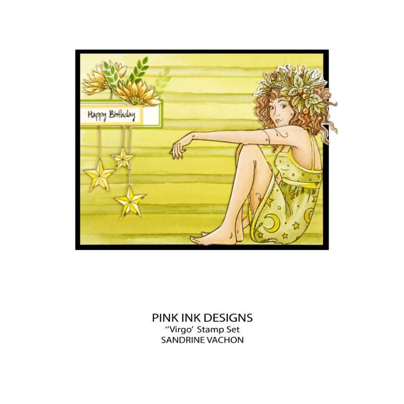 Pink Ink Designs 6"x 8" Clear Stamp Set - Astrology Series - Virgo - Kindness*