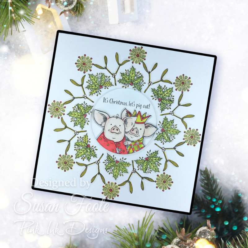 Pink Ink Designs 6"x 8" Clear Stamp Set - Christmas Series - Pigs In Blankets*