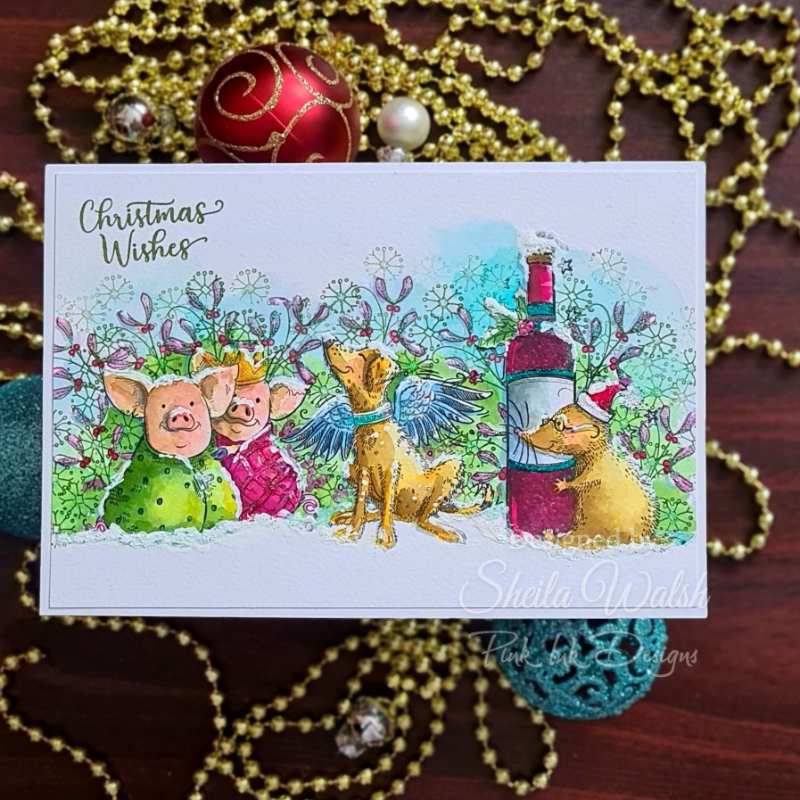 Pink Ink Designs 6"x 8" Clear Stamp Set - Christmas Series - O Howly Night*