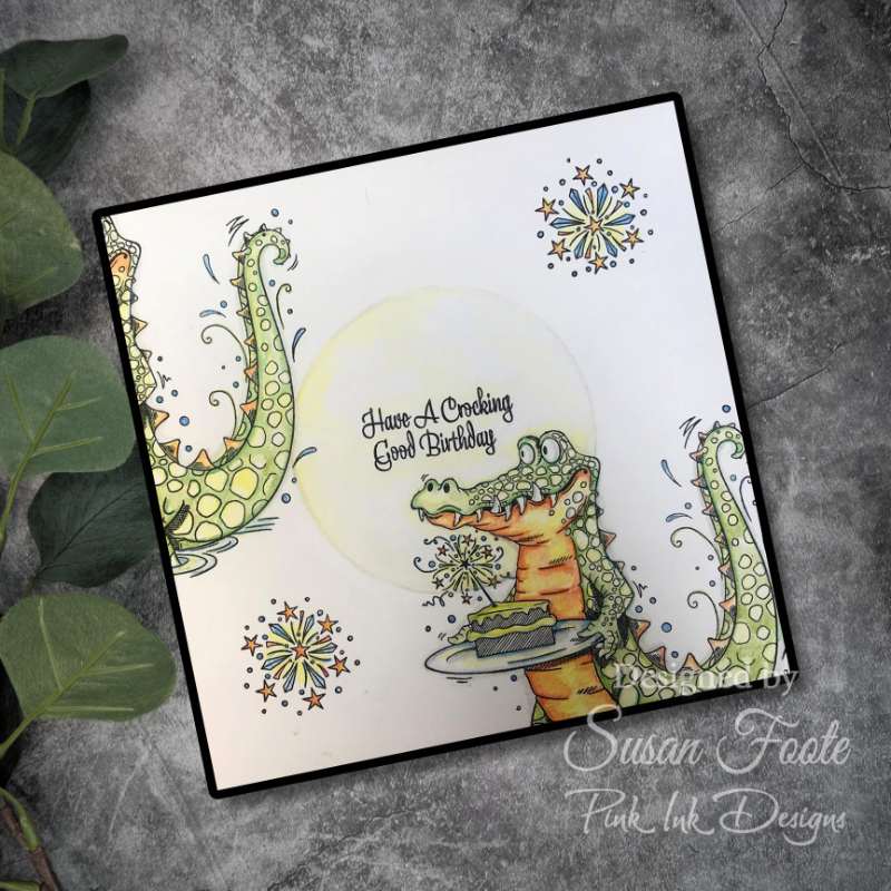 Pink Ink Designs 6"x 8" Clear Stamp Set - Fauna Series - What’s Up Croc