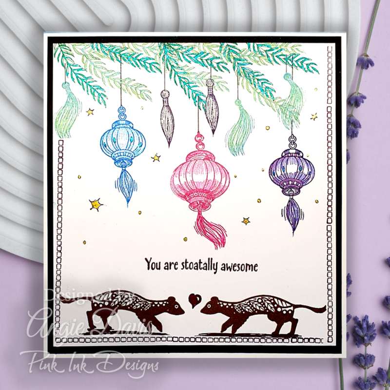 Pink Ink Designs 6"x 8" Clear Stamp Set - Fauna Series - Stoatally Yours*