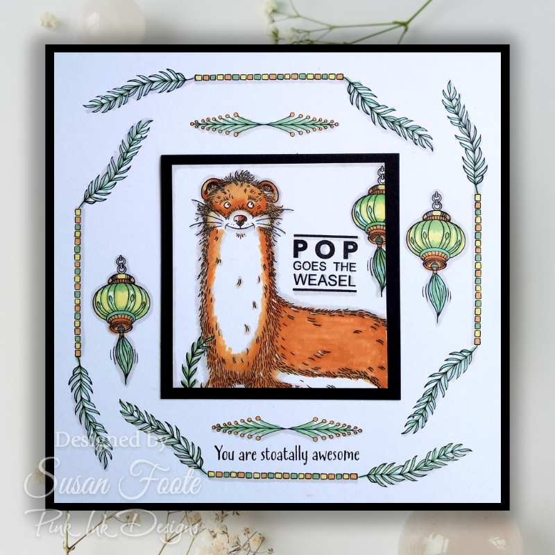 Pink Ink Designs 6"x 8" Clear Stamp Set - Fauna Series - Stoatally Yours*