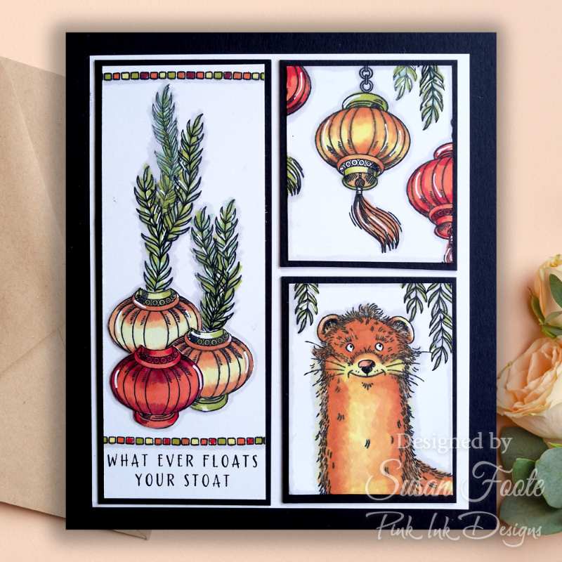 Pink Ink Designs 6"x 8" Clear Stamp Set - Fauna Series - Stoatally Yours*