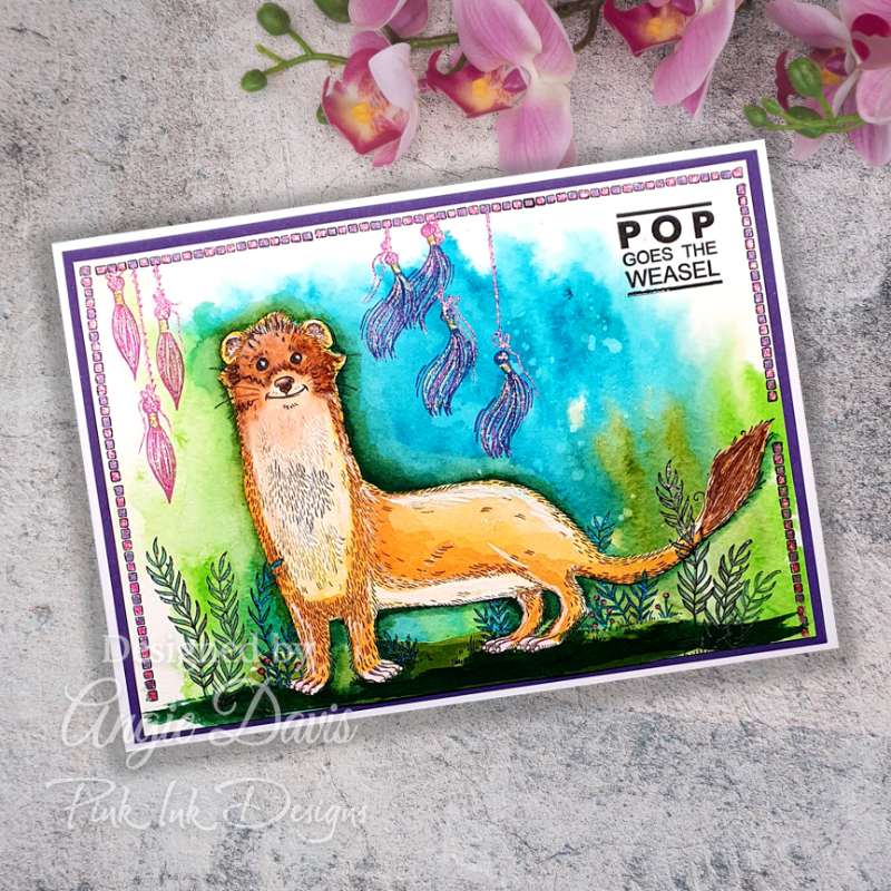 Pink Ink Designs 6"x 8" Clear Stamp Set - Fauna Series - Stoatally Yours*