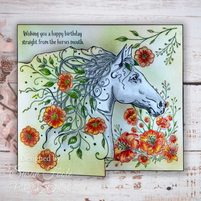 Pink Ink Designs 6"x 8" Clear Stamp Set - Fauna Series - Mane Attraction*