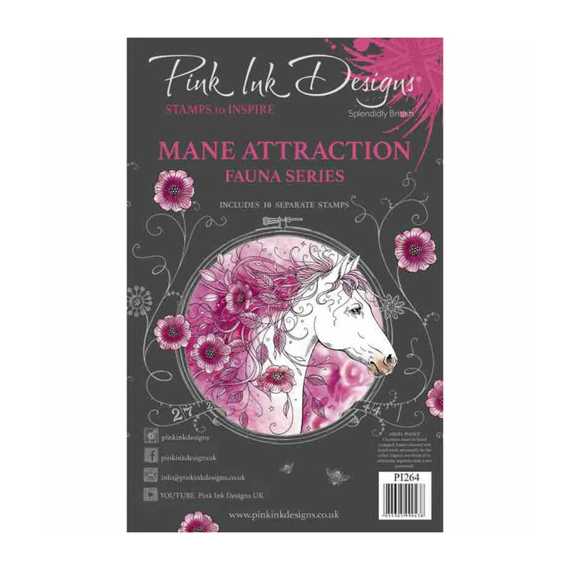 Pink Ink Designs 6"x 8" Clear Stamp Set - Fauna Series - Mane Attraction*