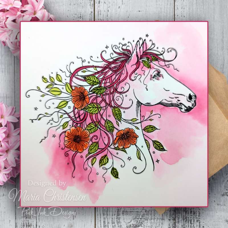 Pink Ink Designs 6"x 8" Clear Stamp Set - Fauna Series - Mane Attraction*
