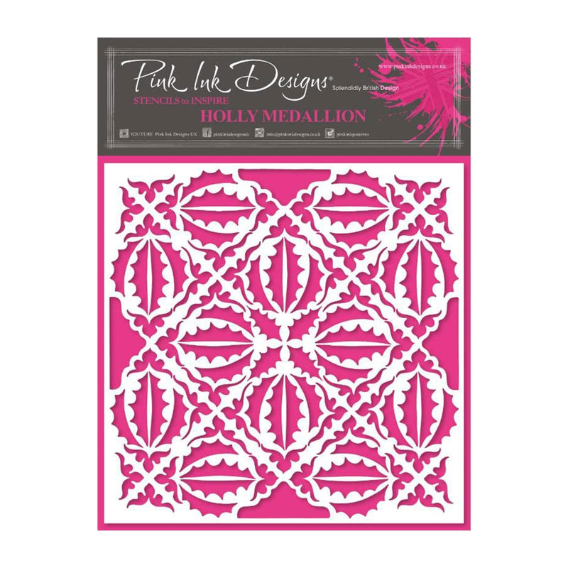 Pink Ink Designs 7"x7" Stencils - Holly Medallion*