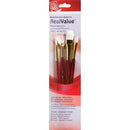 Princeton Real Value White Taklon Short Handle Brush Set 4/Pkg
