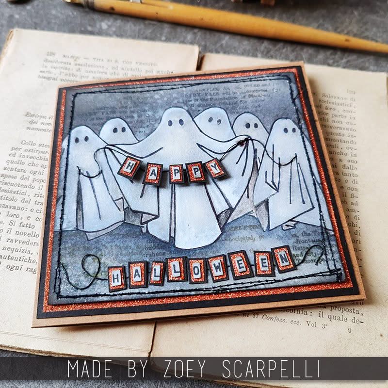 Tim Holtz Cling Stamps 7"X8.5" Spooky Spirits^