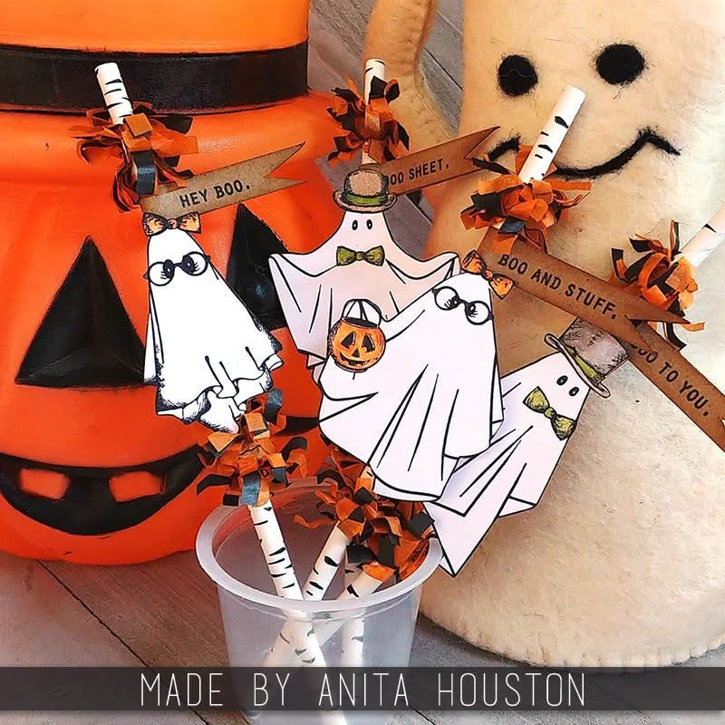 Tim Holtz Cling Stamps 7"X8.5" Spooky Spirits^