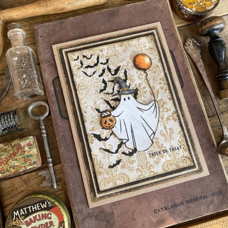Tim Holtz Cling Stamps 7"X8.5" Spooky Spirits^
