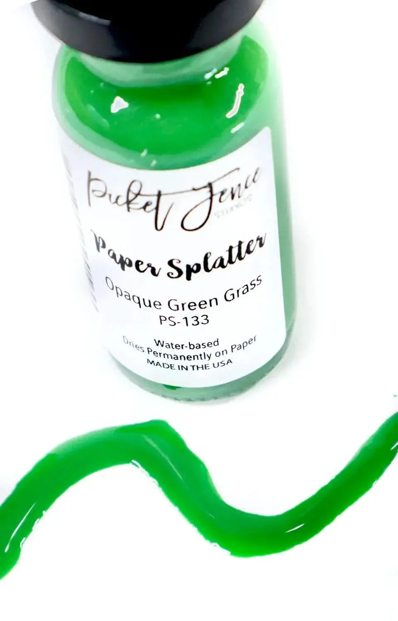 Picket Fence Studios Paper Splatter - Opaque Green Grass