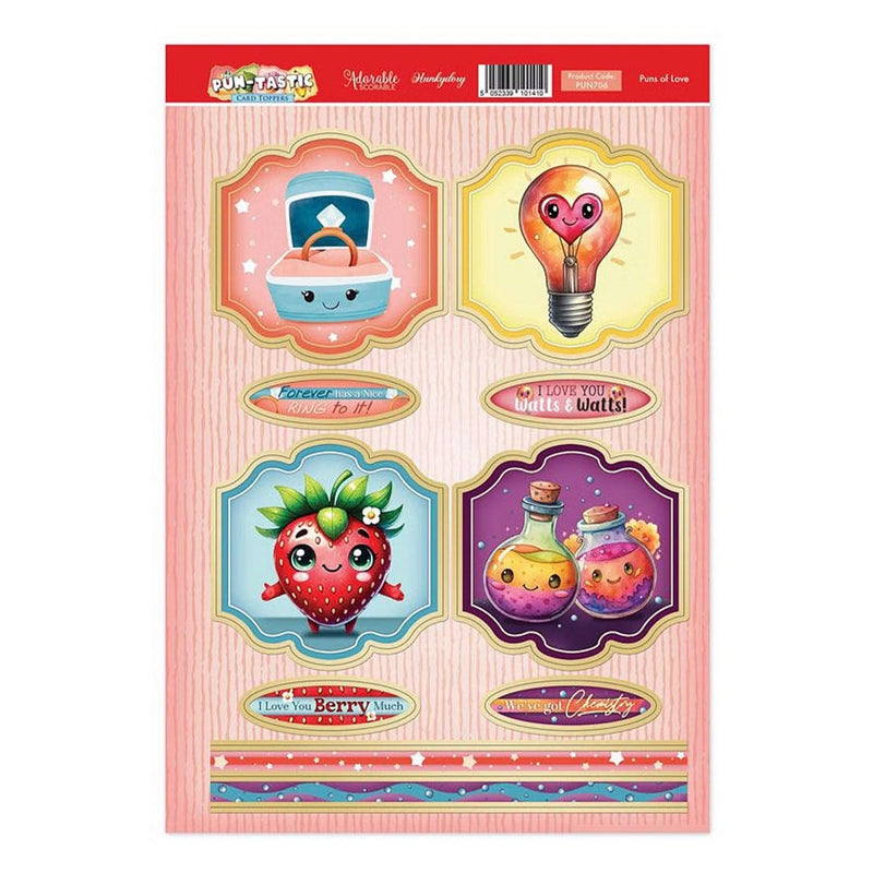 Hunkydory Pun-tastic Topper Sheet - Puns of Love
