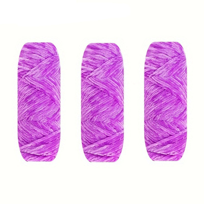 Poppy Crafts Velour Yarn 100g 3 Pack - Purple