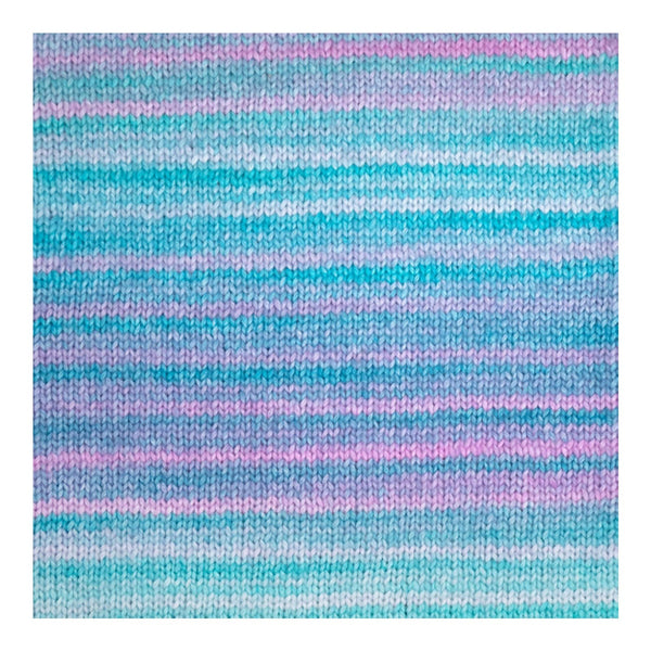 Textured fabric with blue and purple horizontal stripes