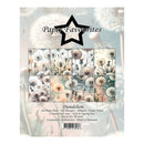 Paper Favourites Dandelion Nitec No. PF-A641 paper pack cover, featuring a 3x2 grid of six dandelion-themed card designs on a pale blue and white illustrated background with a black star logo.