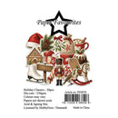 Product packaging for a set of 20 Christmas-themed die-cut paper stickers, featuring a collage of holiday motifs including a nutcracker, Santa hat, gingerbread house, stocking, nutcracker, ice skate, and candy cane, under the brand name 'Paper Favourites'.