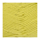 A close-up of twisted yarn strands in a soft pastel yellow colour, filling the frame.