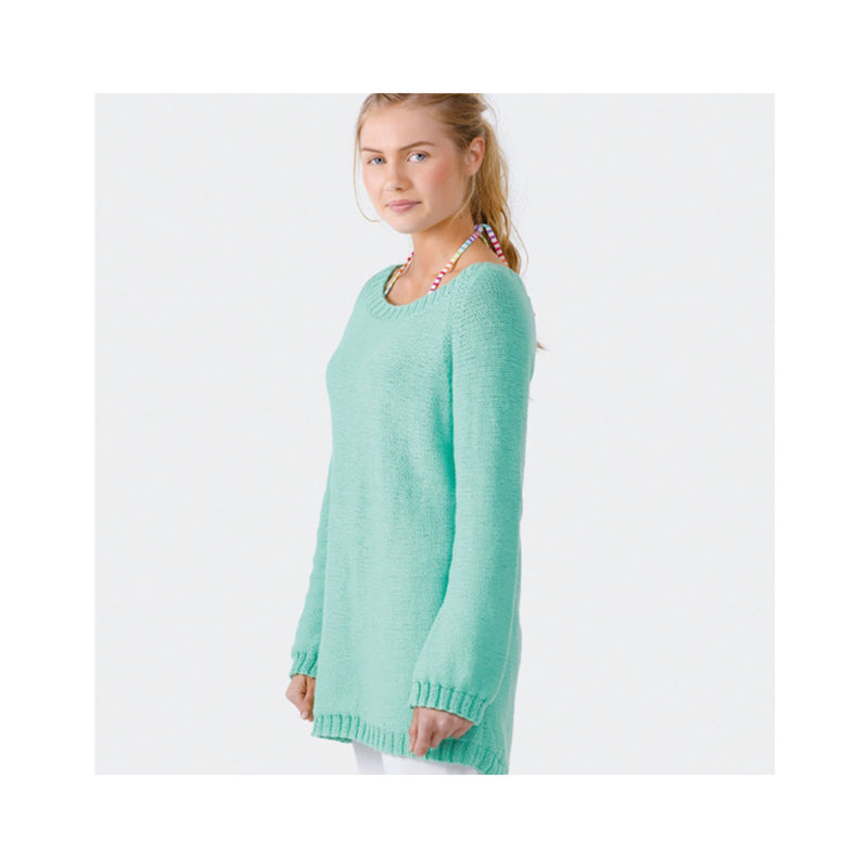 Patons Free Pattern - Cotton Blend - Dip Hem Jumper
