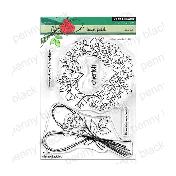 Penny Black Clear Stamps - Heart Petals