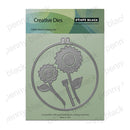 Penny Black Creative Dies 100% Steel Cutting Die package featuring two flower-shaped metal dies on a light green backing card.