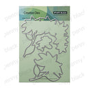 Penny Black Creative Dies metal cutting die set featuring a floral and leaf design, displayed on its green backing card.