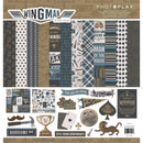 Collection of scrapbooking papers and embellishments with 'Wing Man' theme by PhotoPlay.