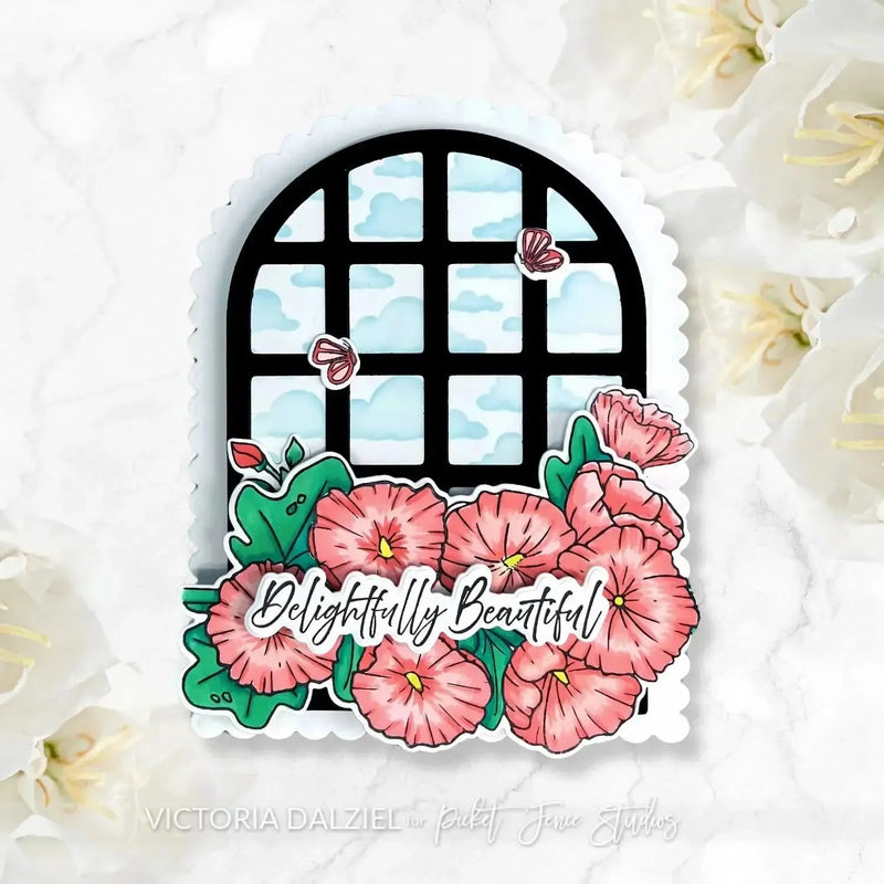 Picket Fence Studios Hollyhocks in Bloom Coordinating Die Set