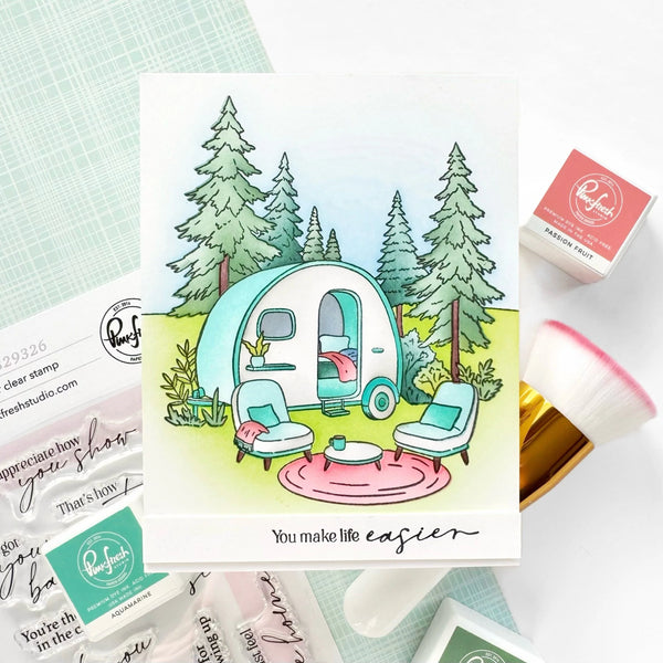 Pinkfresh Studio Stencil Set - Retro Camp Days