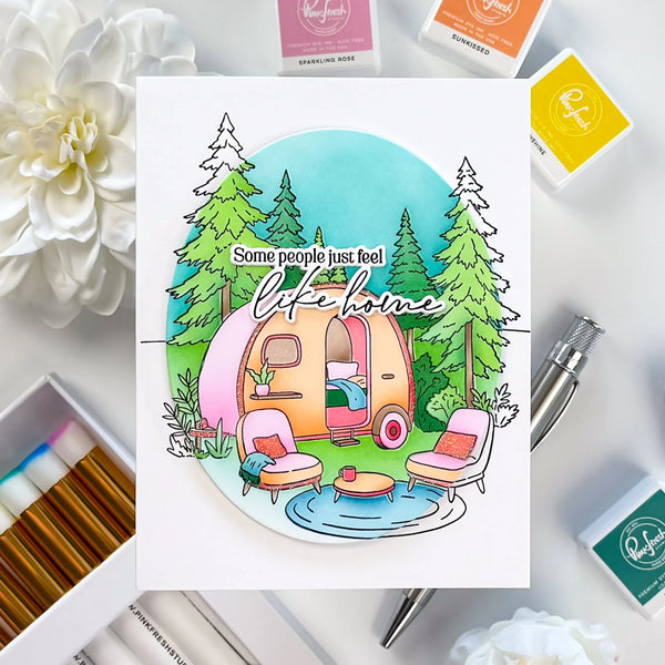 Pinkfresh Studio Stencil Set - Retro Camp Days