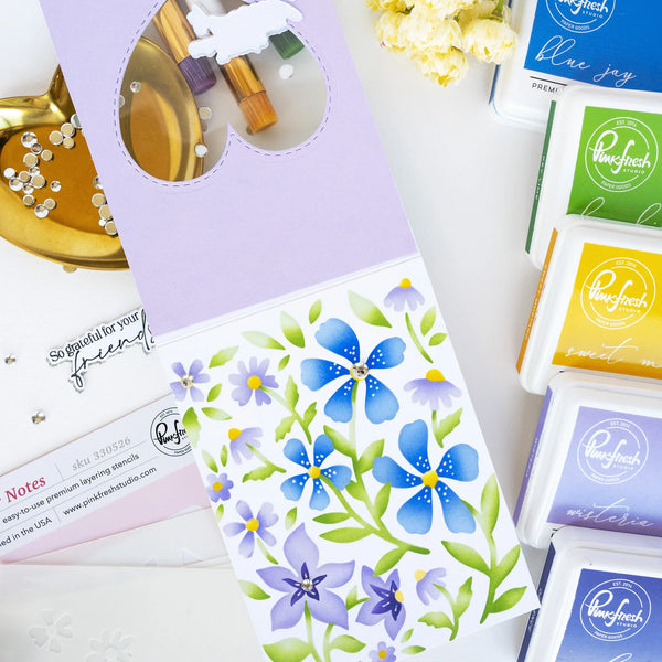 Pinkfresh Studio Stencil Set - Wildflower Notes