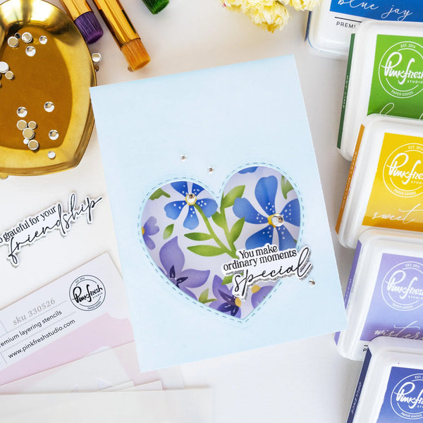 Pinkfresh Studio Stencil Set - Wildflower Notes