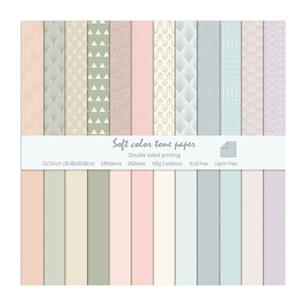 Poppy Crafts 12"x 12" Paper Pack #135 - Soft Colour Tone