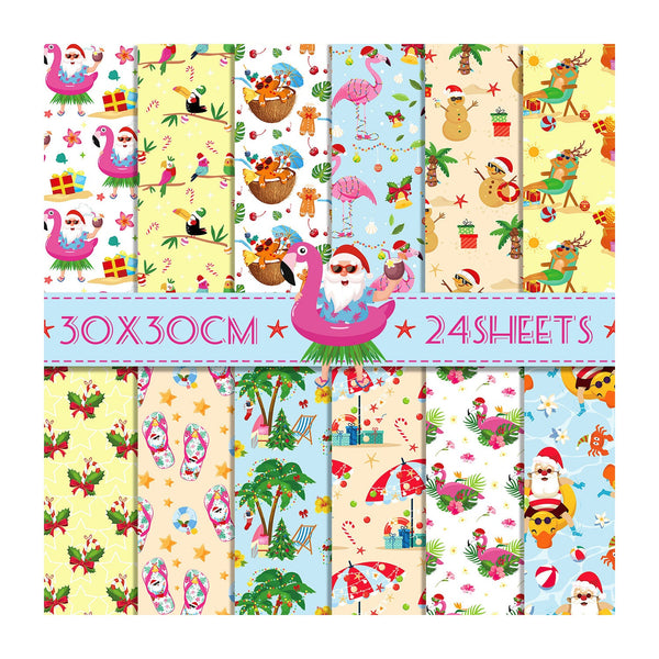 Poppy Crafts 12"x 12" Paper Pack #142 - Summer Santa