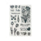 Clear stamp set with tulip designs and text on a white background