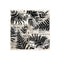 Decorative mat with black leaf pattern on a textured background