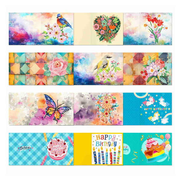 Poppy Crafts Diamond Art Greeting Card Kit #35 - 12 Pack