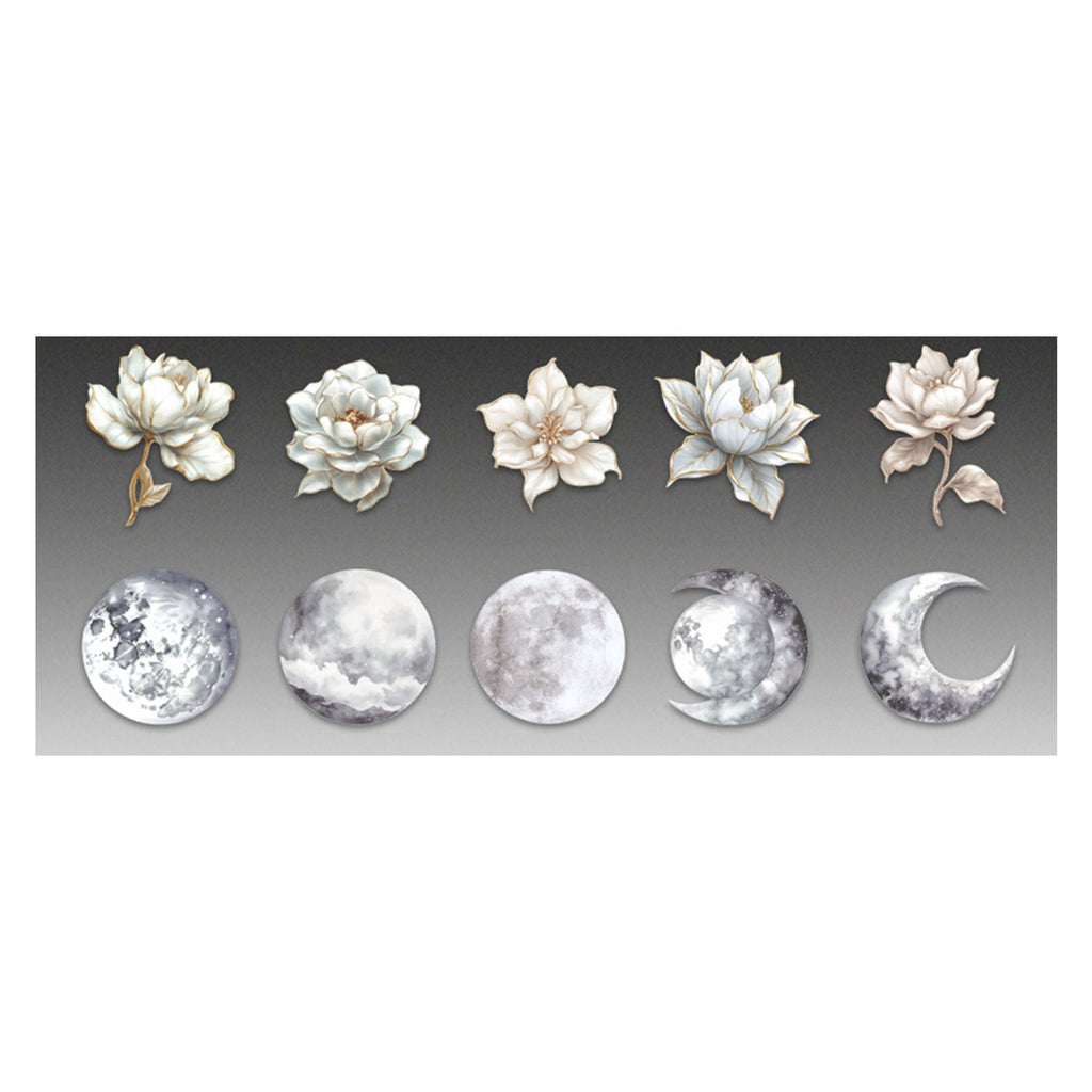 Poppy Crafts Flowers Reflect Under The Moon Paper Stickers - Mist Moon ...