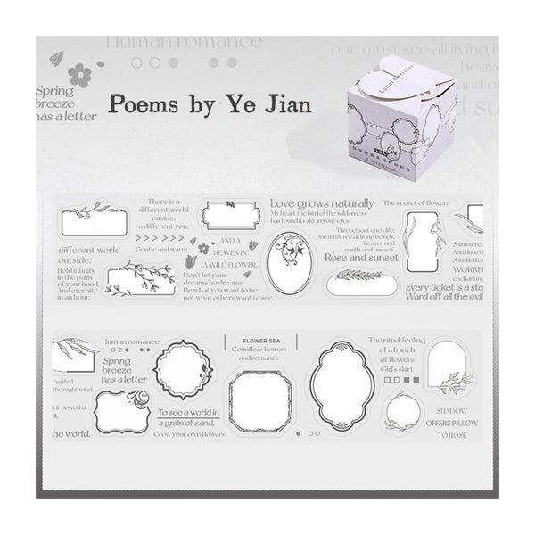 Poppy Crafts Label Corridor Sticker Roll - Poems By Ye Jian