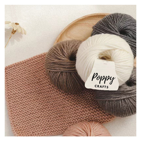 Poppy Crafts SoftSpun Wool Blend Yarn 50g  - Pink