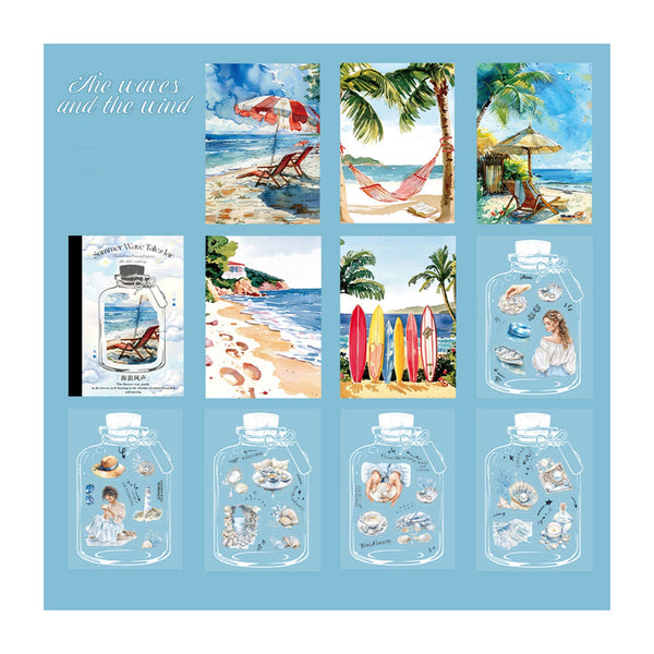 Poppy Crafts Summer Jar Sticker Pack - Waves & Wind