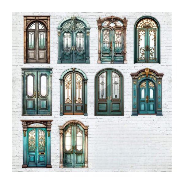 Poppy Crafts Vintage Courtyard Stickers - Rustic Doorways