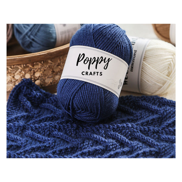 Poppy Crafts Wool Thread Mercerised Yarn 50g - Navy