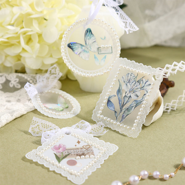 Poppy Craft Lace Frames Vellum Paper Stickers - Wisp of Cloud