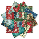 A set of layered Christmas-themed patterned paper sheets in red, green, blue, and cream, with a central label reading 'Cedar' and 'Winter Wonderland Paper Collection.'.