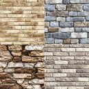 Four different textures of stone and brick walls.
