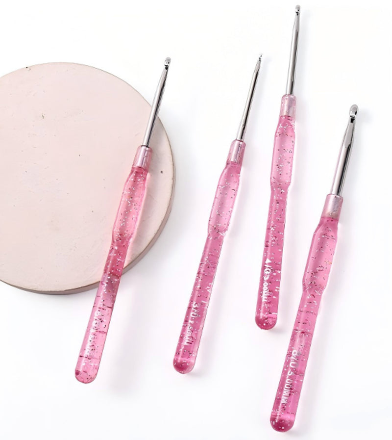 Poppy Crafts Crochet Hook Set #26 - Pink Glitter | CraftOnline