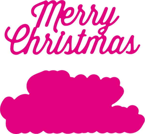 Merry Christmas text in pink on a white background