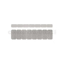A set of small rectangular gray adhesive or mounting tabs arranged in two rows on a plain white background, with a faint watermark across the center.